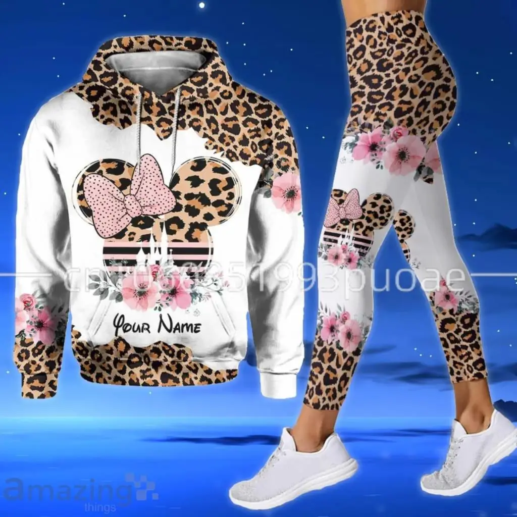 New3D Yoga Pants Sports Disney Yoga Set Fashion Sportswear Essential Hooded felpe топWomen's Set Sports womens graphic hoodie