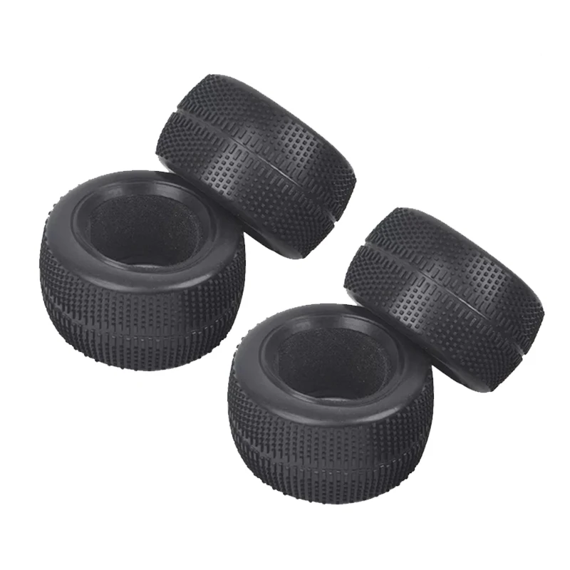 Front Rear Soft Tires for Tamiya DF-02 DT-02 DT-01 DT-03 Neo Mighty Frog TD2 DN-01 1/10 2WD Buggy Chassis （Soft Rubber Tire)