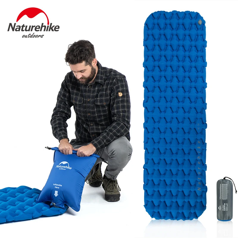 Naturehike Inflatable Mattress TPU Nylon Waterproof Camping Hiking Sleeping Pad Ultralight 1-2 Person Moisture-proof Air Mat