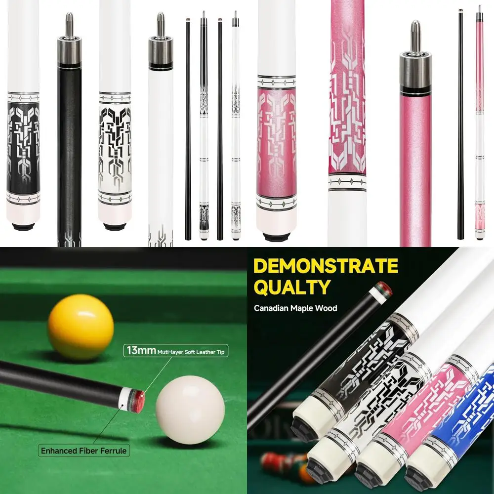 عصا حمام السباحة المصنوعة من الألياف الزجاجية الاحترافية 58 مع طرف مكون من 4 طبقات مقاس 12.7 مم وانحراف منخفض لتحسين الدقة والتحكم