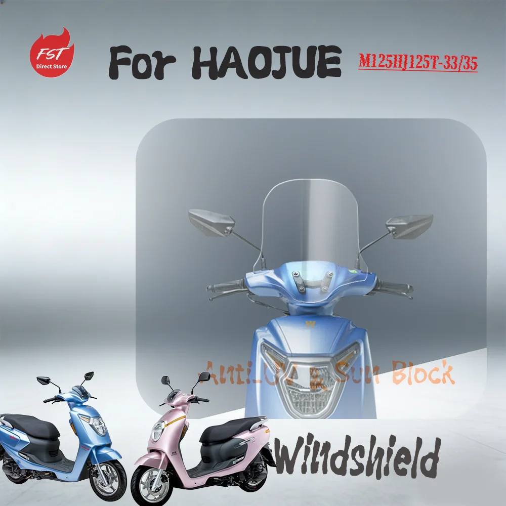 

Clear Windshield for Haojue HJ125T-33/35 M125 Scooter, Windproof Front Wind Screen