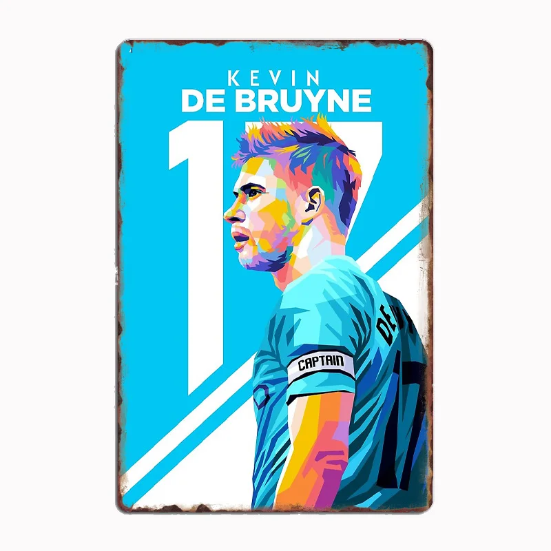 Kevin De Bruyne Wpap Art  Poster Metal Plaque Poster Club Home Bar Cave Classic Plaques Tin Sign Room Wall Decor