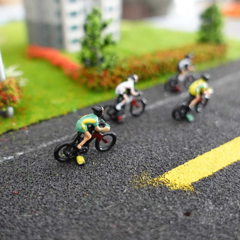 12pcs Model Cyclists Miniature Rider HO 1:87 DIY Collection Train Railroad Diorama Landscape Scenery Layout Parts