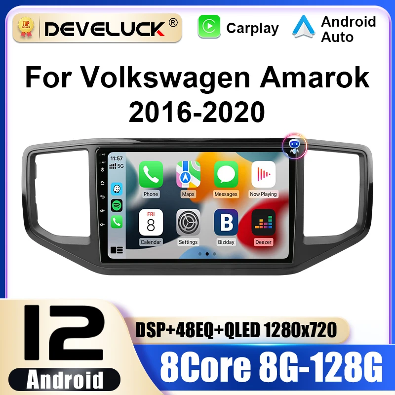 2 Din Android 12 Car Radio For VW Volkswagen Amarok 1 2016 - 2020 Multimedia Video Player GPS 4G Carplay Auto Stereo Head Unit