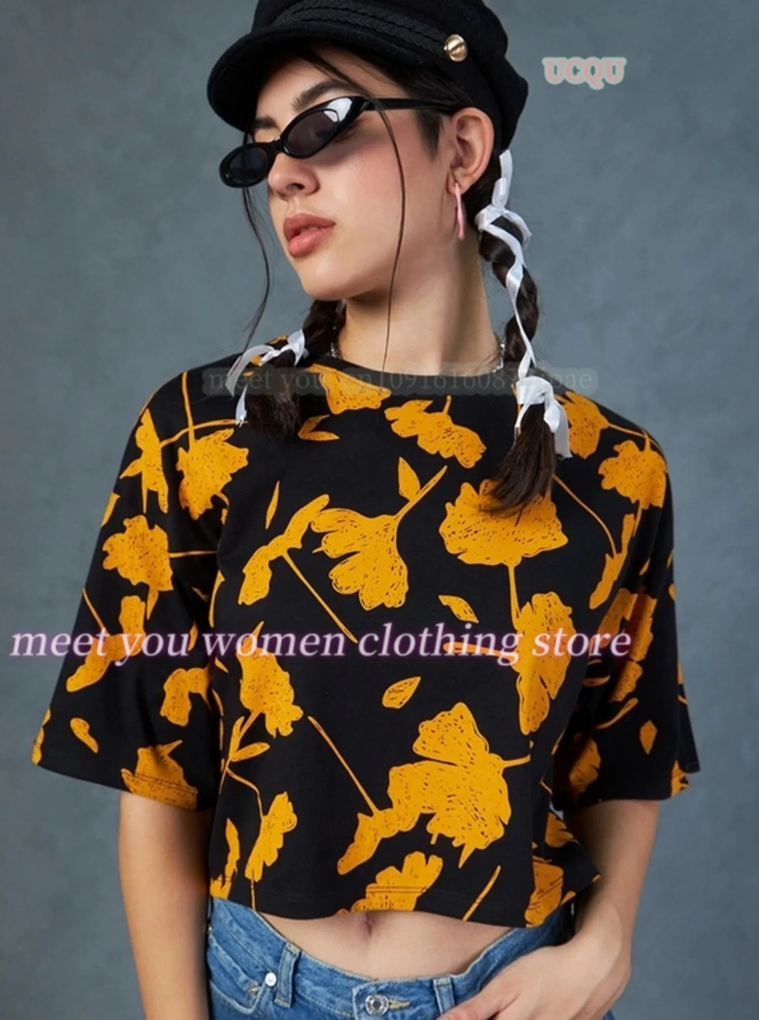 

summer Women Ginkgo leaf Print Casual blouse T Shirt Short Sleeve T shirt Female Creativity O-Neck women oversize blouse