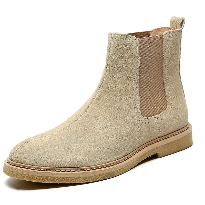 

Chelsea Boots Men Suede Leather Decent Men Ankle Boots Original Male Short Casual Shoes British Style Spring Boot