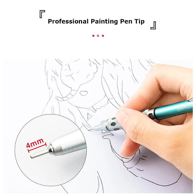 Pentel PG1000 Druckbleistift, Metallstab mit geringer Schwerkraft, professioneller Aktivitätsbleistift, hochwertiges Zeichenzubehör mit mehreren Minen