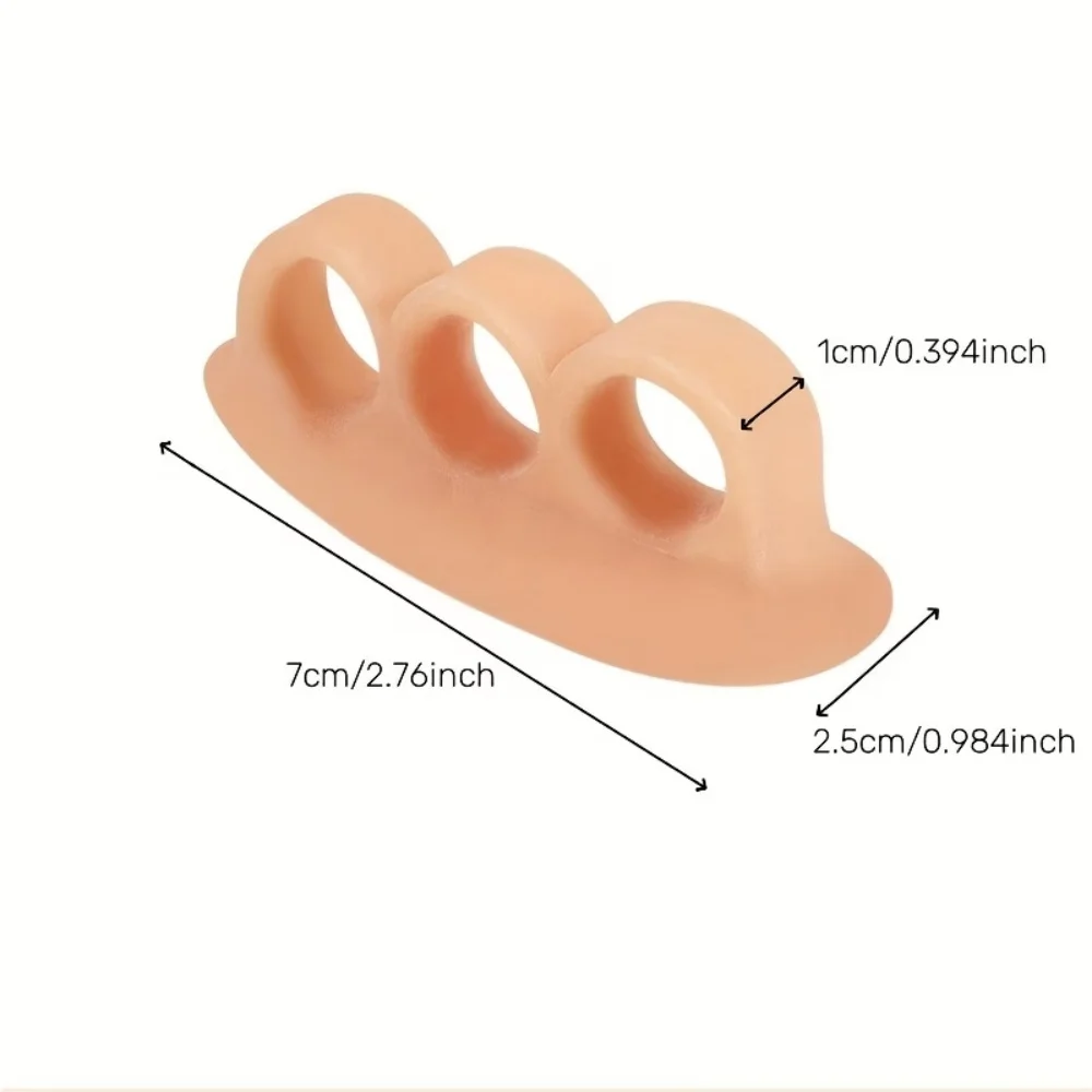 2 Breathable 3-Hole Silicone Toe Separators, Anti-Friction Toe Pads, Silicone Toe Spreaders, Big Foot Protectors, Comfortable Fo
