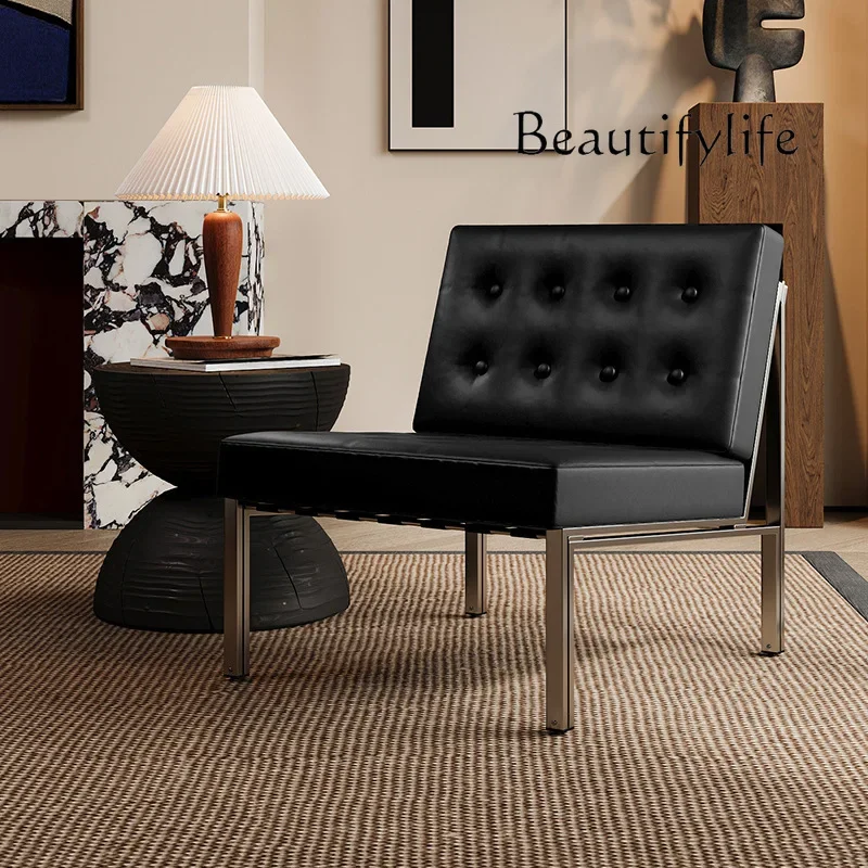 

Bauhaus single chair designer living room simple sofa chair creative stainless steel lounge chair