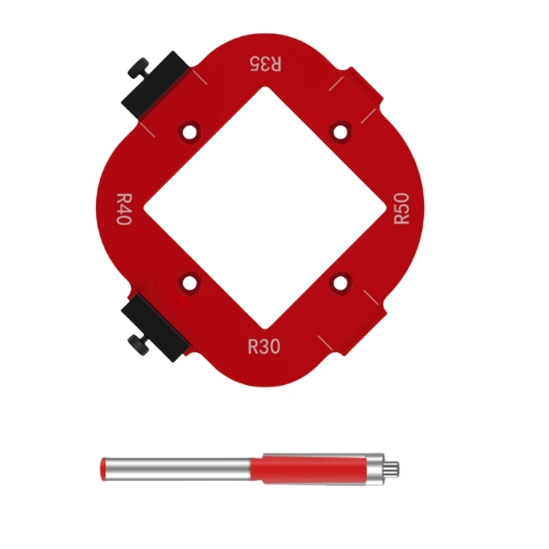 Q2Q4 10-25/R30-R50 Holzplattenradius-Platten-Trimmmaschine Graving Machine Aluminium Runde Eck Jigs Vorlage Werkzeug