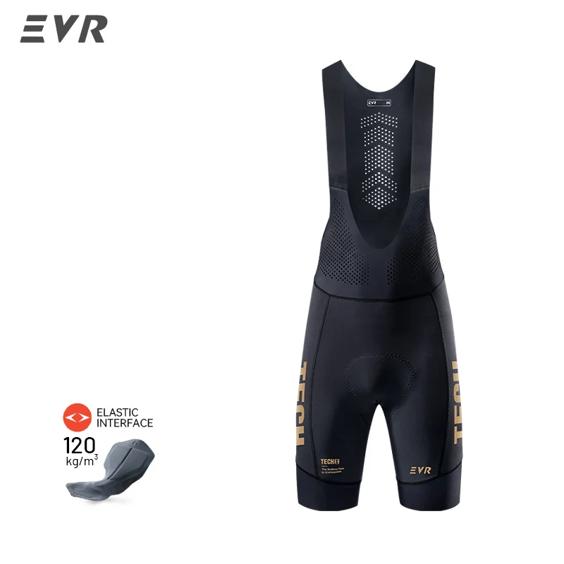 EVR Pro Fietsbroek Heren Fietsbroek met bretels Double Arrow Lange afstand fietsbroek met pads Sneldrogend Ademend Racefietsbroek