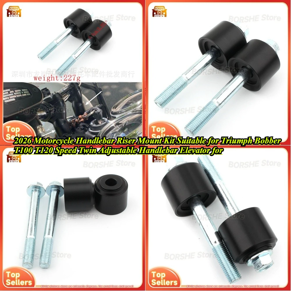 2026 دراجة نارية المقود الناهض جبل عدة مناسبة ل انتصار بوبر T100 T120 سرعة التوأم قابل للتعديل المقود مصعد ل