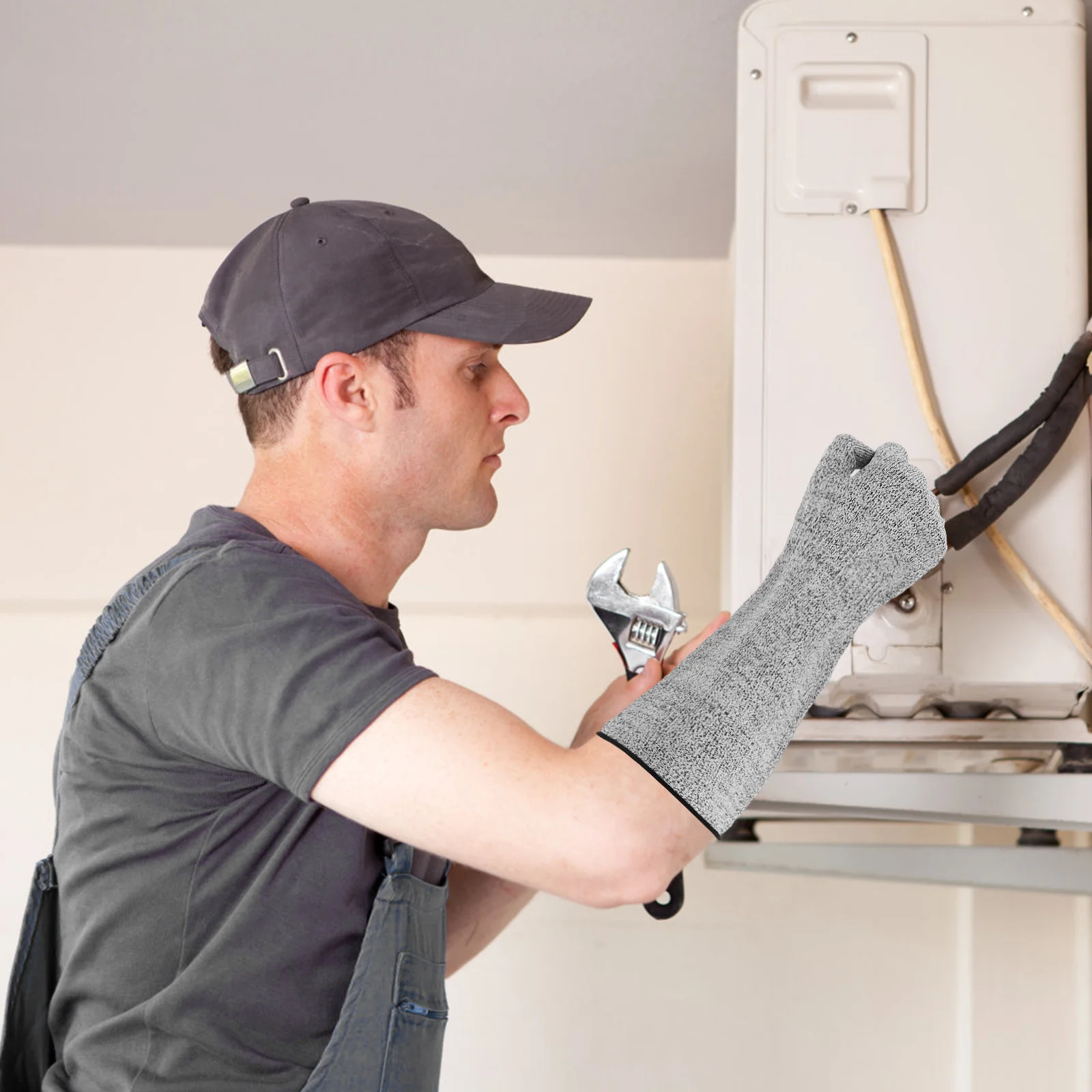 

Breathable Cut Resistant Gloves Level 5 Extended Arm Sleeve Protection for Men Industrial Work Construction Safety Protective