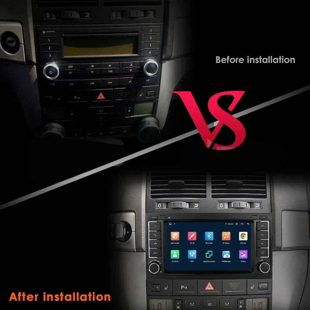 Lettore multimediale radio Android 13 per Volkswagen Touareg 2004-2011 Transporter T5 Multivan 2004-2009 Navigazione GPS Carplay