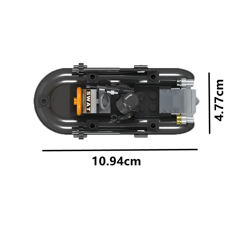 MOC ทหาร SWAT ตัวเลขอุปกรณ์เสริมอาคารบล็อก Camo เรือยาง Fire เรือ Kayak เรือชูชีพของเล่นสำหรับเด็ก C341