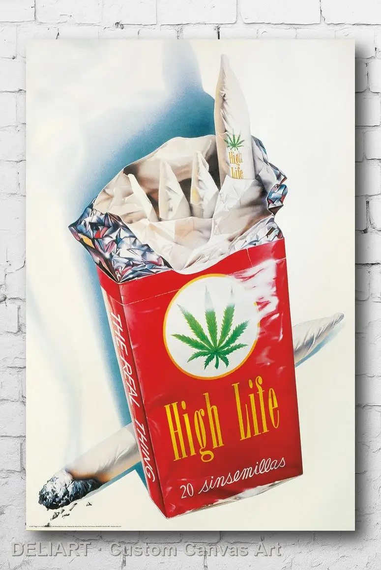 

HIGH LIFE - WEED Canvas Poster MARIJUANA POT Custom Size Available Room Decoration Home Decor Wall Art