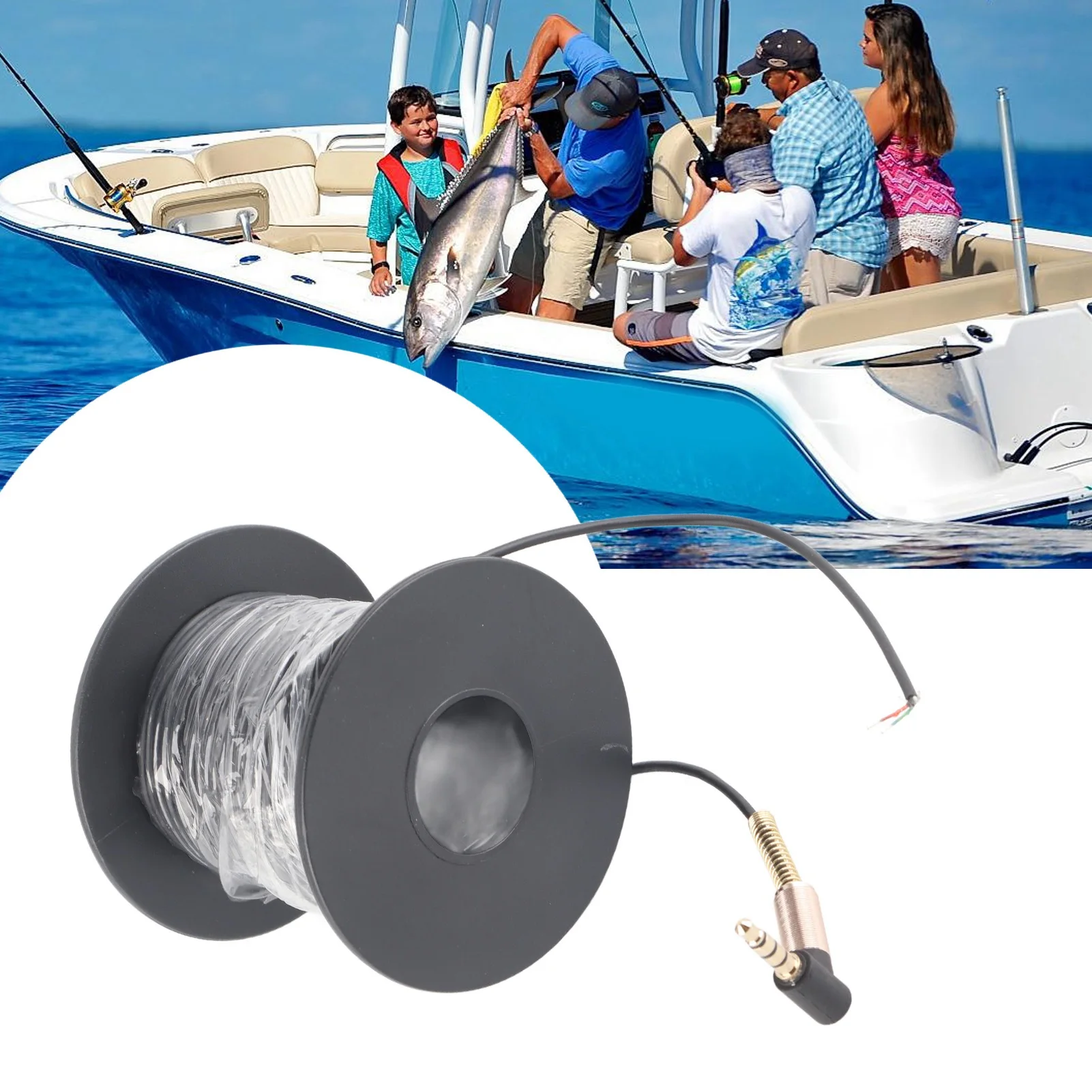 釣り用具-魚探知機ケーブル-abs-外部魚探知機カメラ-ポータブル-35mm-ヘッドフォンプラグ付き-釣り用具用