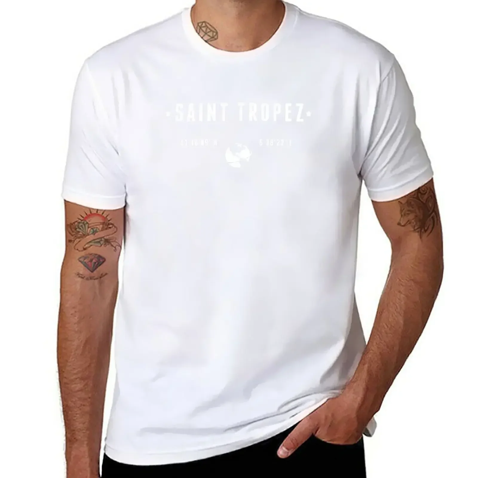 harajuku men's t-shirts New Saint Tropez France T-Shirt funny t shirt graphic t shirts for men oversized t shirt men clothingman