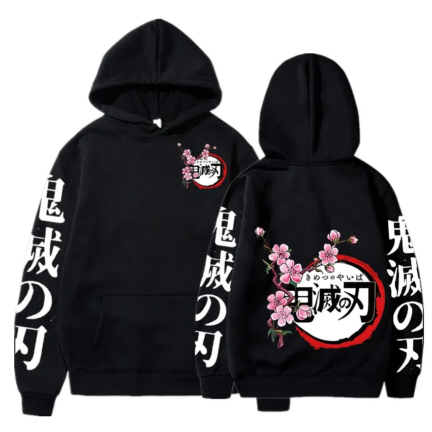 Demon Slayer Anime Graphics Print Hoodies Long Sleeve Pullovers Casual Fashion Tops Unisex Clothes Kimetsu No Yaiba Sweatshirts