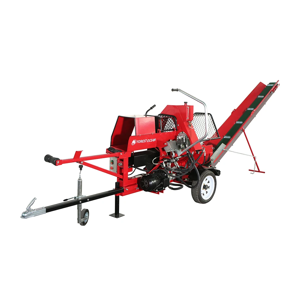 15T Forestry Machinery Combined Log Splitter Hydraulic Wood Splitter & Log Cutter with Conveyor Pump Core for Farm Equipment