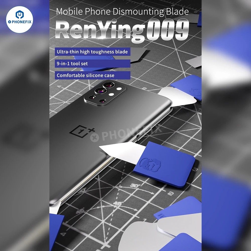 Monteur 9-in-1 ultradunne scherpe messen Antislip siliconen handvat Demontagegereedschap voor het verwijderen van de batterij van de telefoonscherm Achterkant