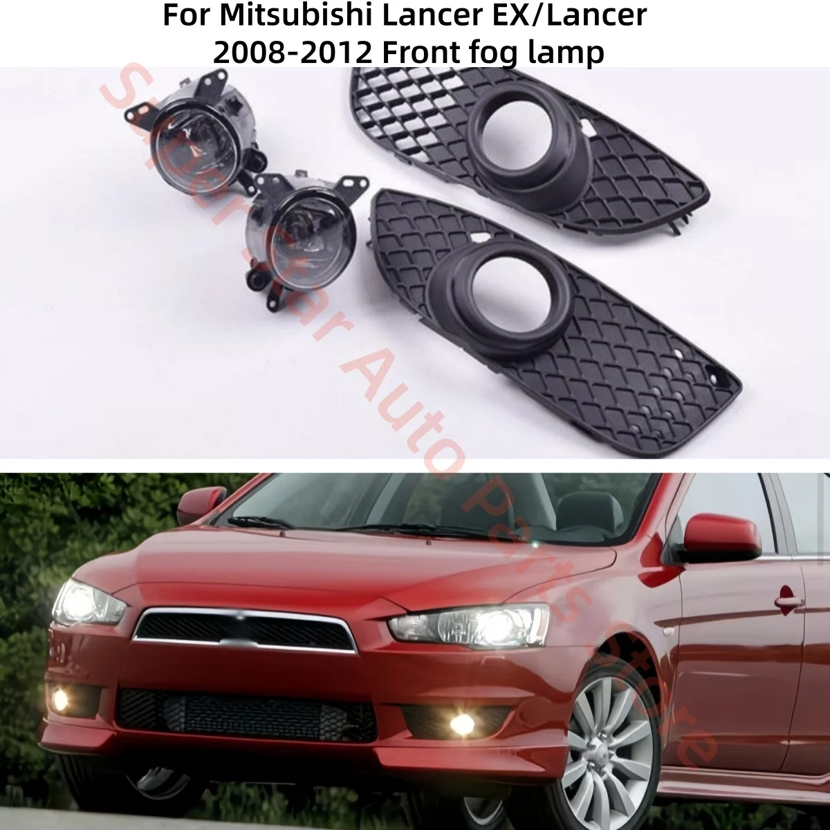 For Mitsubishi Lancer EX/Lancer 2008-2012 Modify the front fog lamp assembly Front bumper light frame Fog lamp cover Auto parts