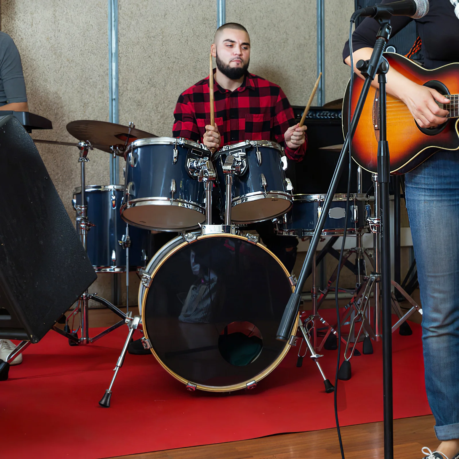 

5pcs Leg Brackets Durable Rubber Anti-Skid Supports For Floor Bass Snare Drums Easy Installation Replacement Parts Compatible