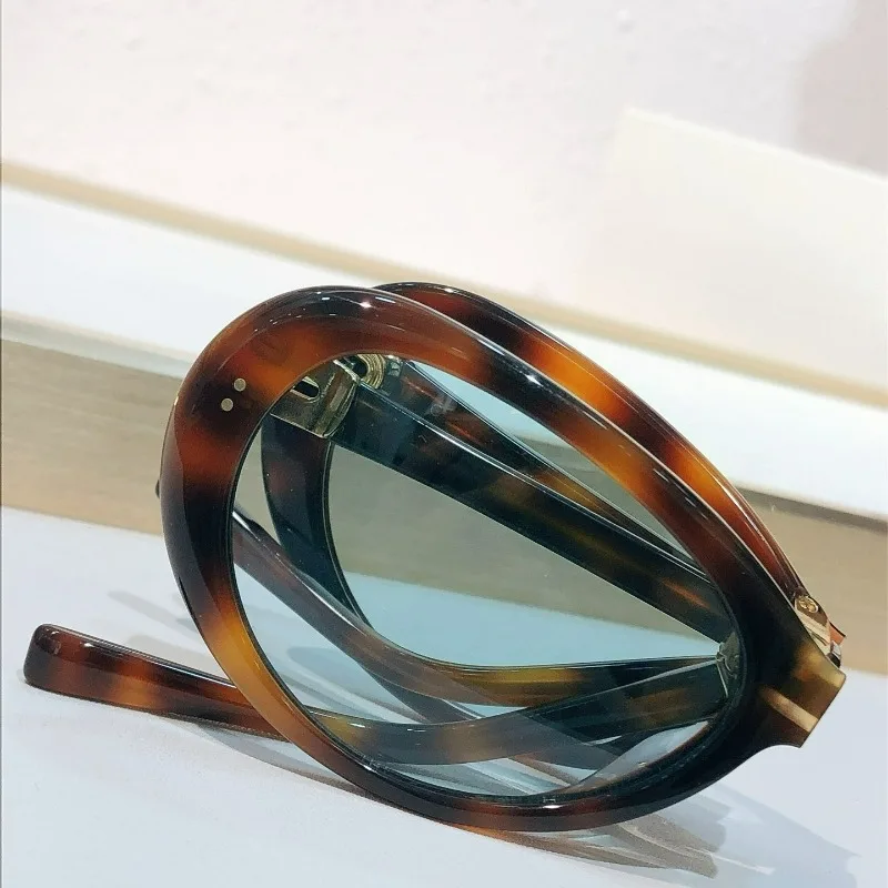 New Acetate Gm Foldable Oval Sunglasses Women 2026 Vintage Big Cat Eye UV40 Shades Trend Eyewear Orbit Custom Prescription Lens