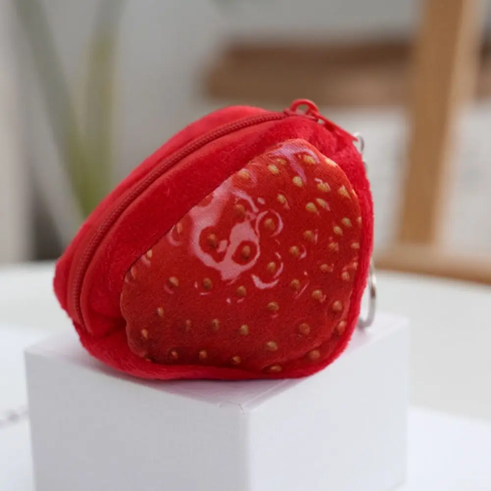 Fruta Plush Coin Purse para crianças, grande capacidade chaveiro saco de armazenamento de fone de ouvido, titular do cartão, chaveiro dos desenhos animados, feminino e crianças