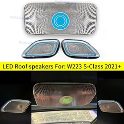 64 Colour LED Car Roof Illuminated Speaker For Mercedes Benz S-Class W223 S450L S500 4D Rotating Tweeter Speaker Cover Horn Lamp