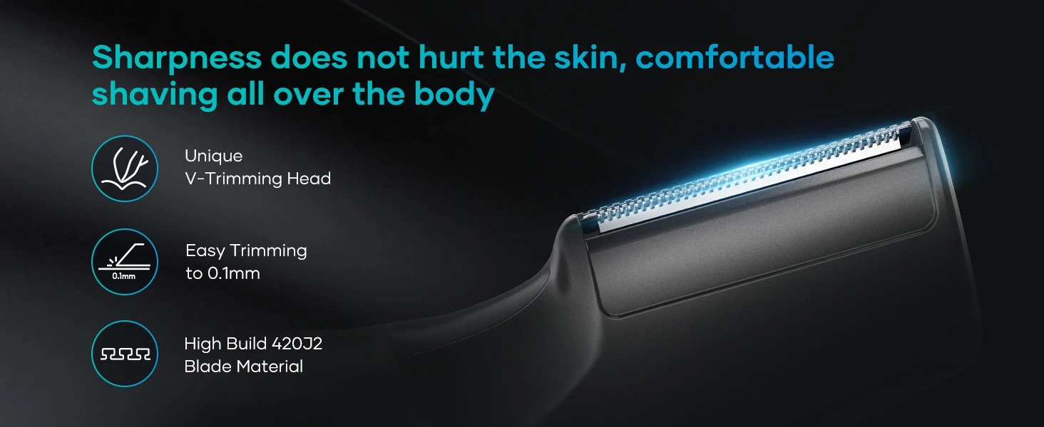 Kensen S6 Elektrischer Haarschneider für Männer, Body Groomer Clipper, IPX5, wasserdicht, tragbar, Leistengegend, Schamhaarschneider, Rasierer für Friseur – Detail 4