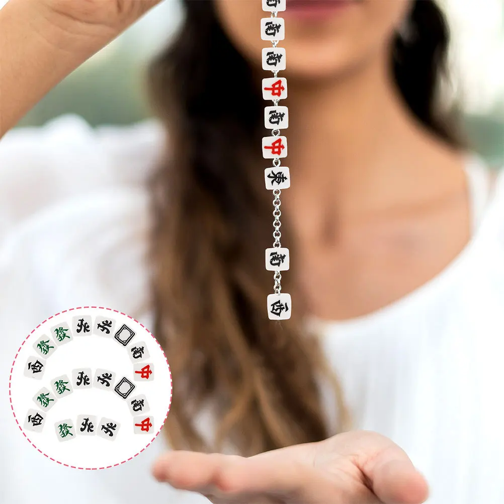 50 قطعة بلاط جونغ الصينية الطين ل سوار ذاتي الصنع صنع المجوهرات بوليمر كلاي الخرز فضفاض خزر عازل