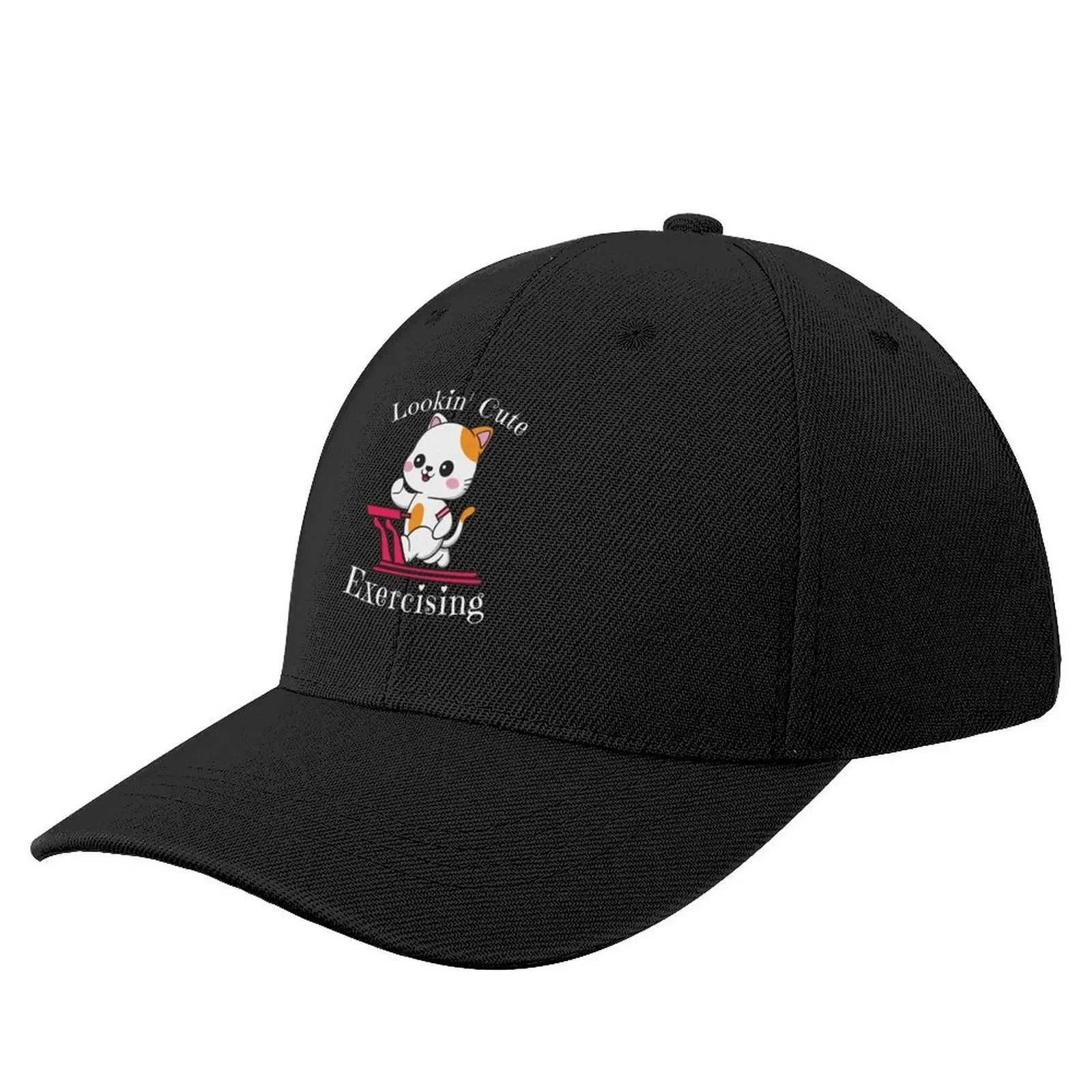 Lookin cute Exercising Cute Cat on a Treadmill Exercising Design Baseball Cap Horse Hat western Hat For Women Men's