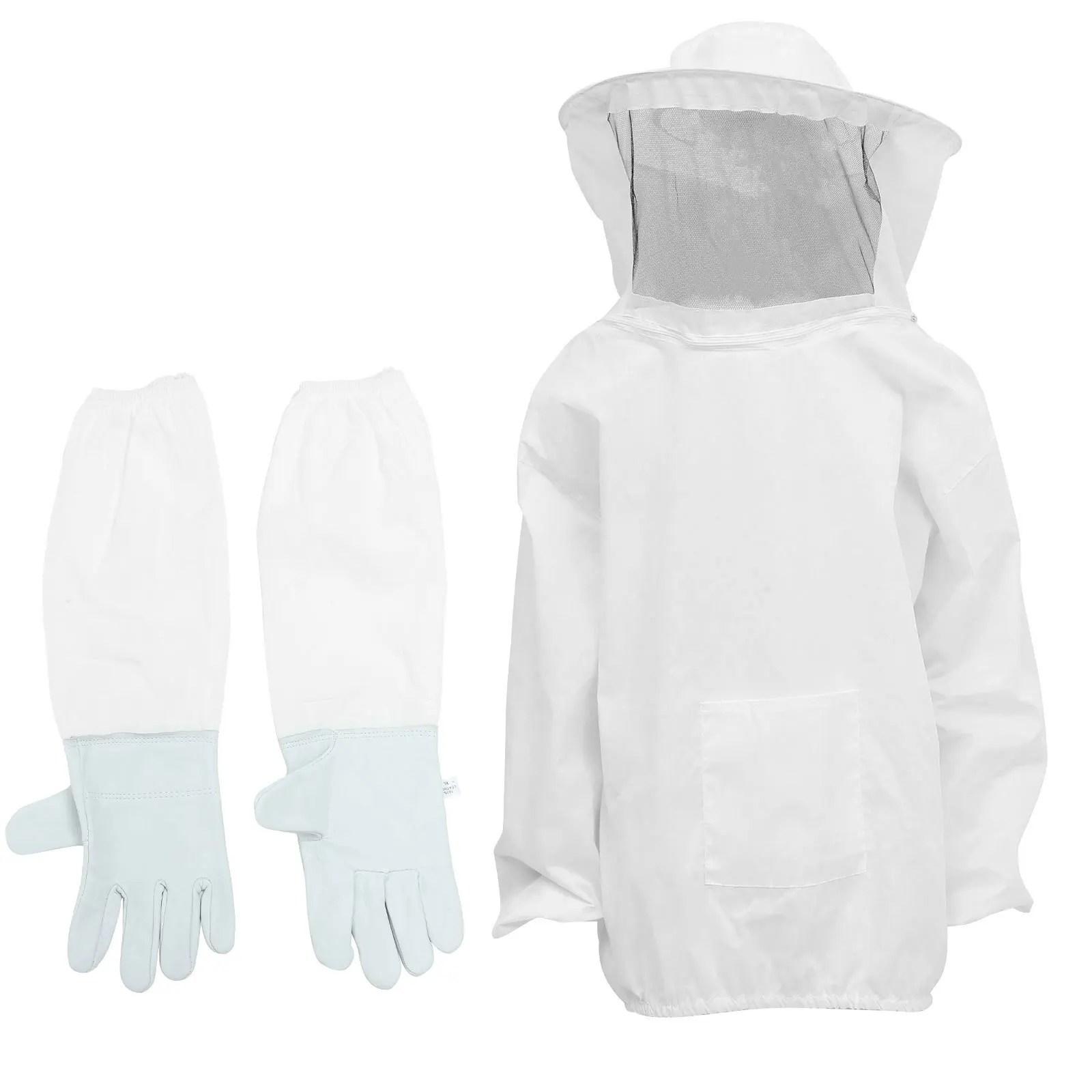 

1Set Beekeeping Suit Breathable Protective Clothes Suede Polyester Gloves Ventilated Mesh Beekeeper Work Hat Outdoor