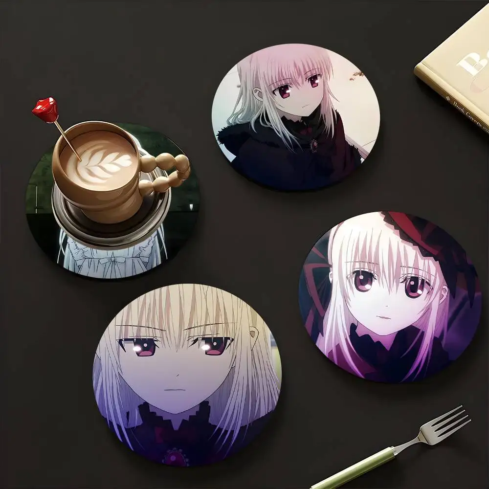 1pc Anna Kushina Anime Characters Wooden Coaster Colour Printing Cup Mat Home Desk Decoration Gifts