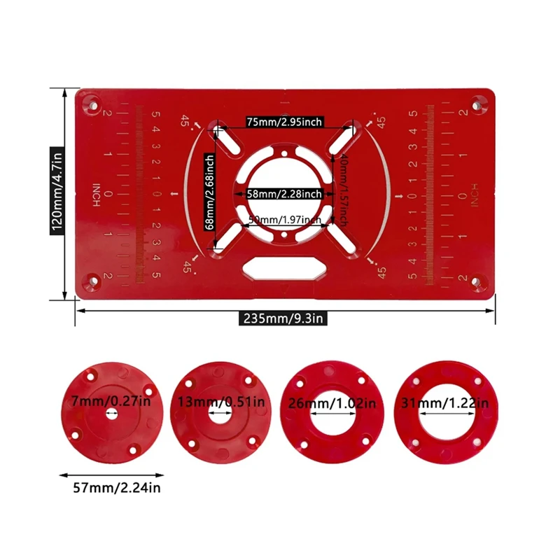 Placa de inserción de mesa de enrutador, sierra de mesa de Banco de carpintería para máquina de placa de madera multifunción, herramienta de grabado, tablero abatible, fácil de instalar