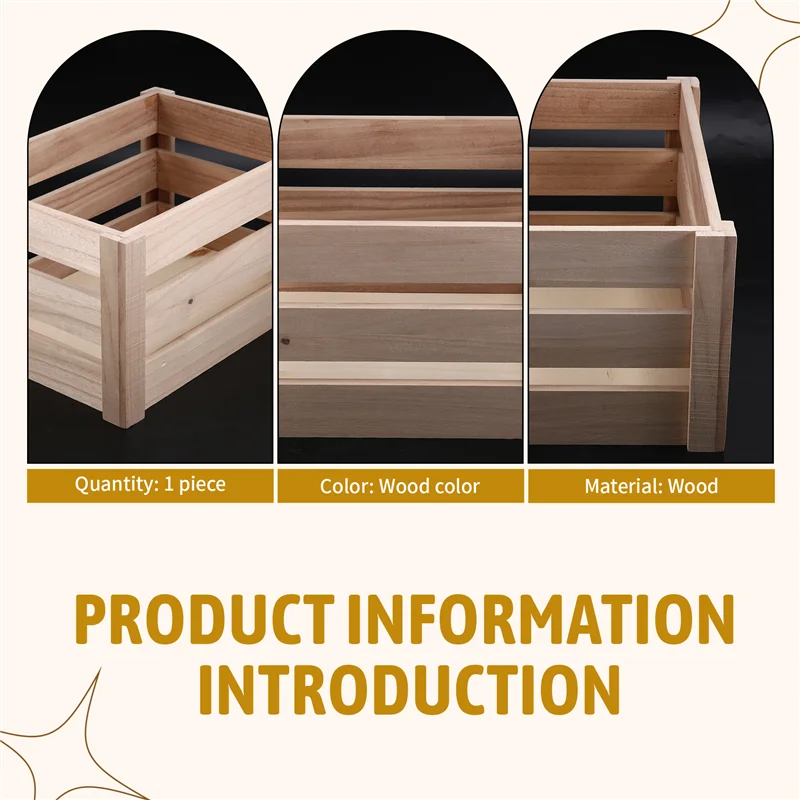 

T99C-Storage Crate Decorative Wood Crates Wooden Storage Container,Wooden Boxes For Home, Wood Crates For Storage