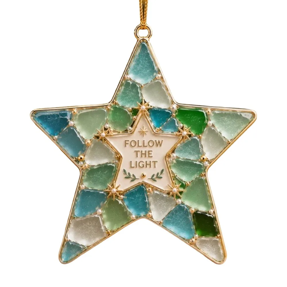 Acrylic Christmas Tree Ornament Snowflake Christmas Tree Sea Glass Hanging Ornament Angel Hanging Design