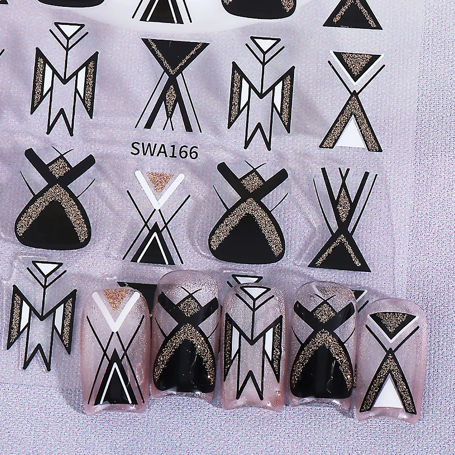 2 stuks nagelstickers glitter goud zilver onregelmatige geometrische lijn Frans ontwerp zelfklevende nagelsticker DIY manicure decoratie schuifregelaar