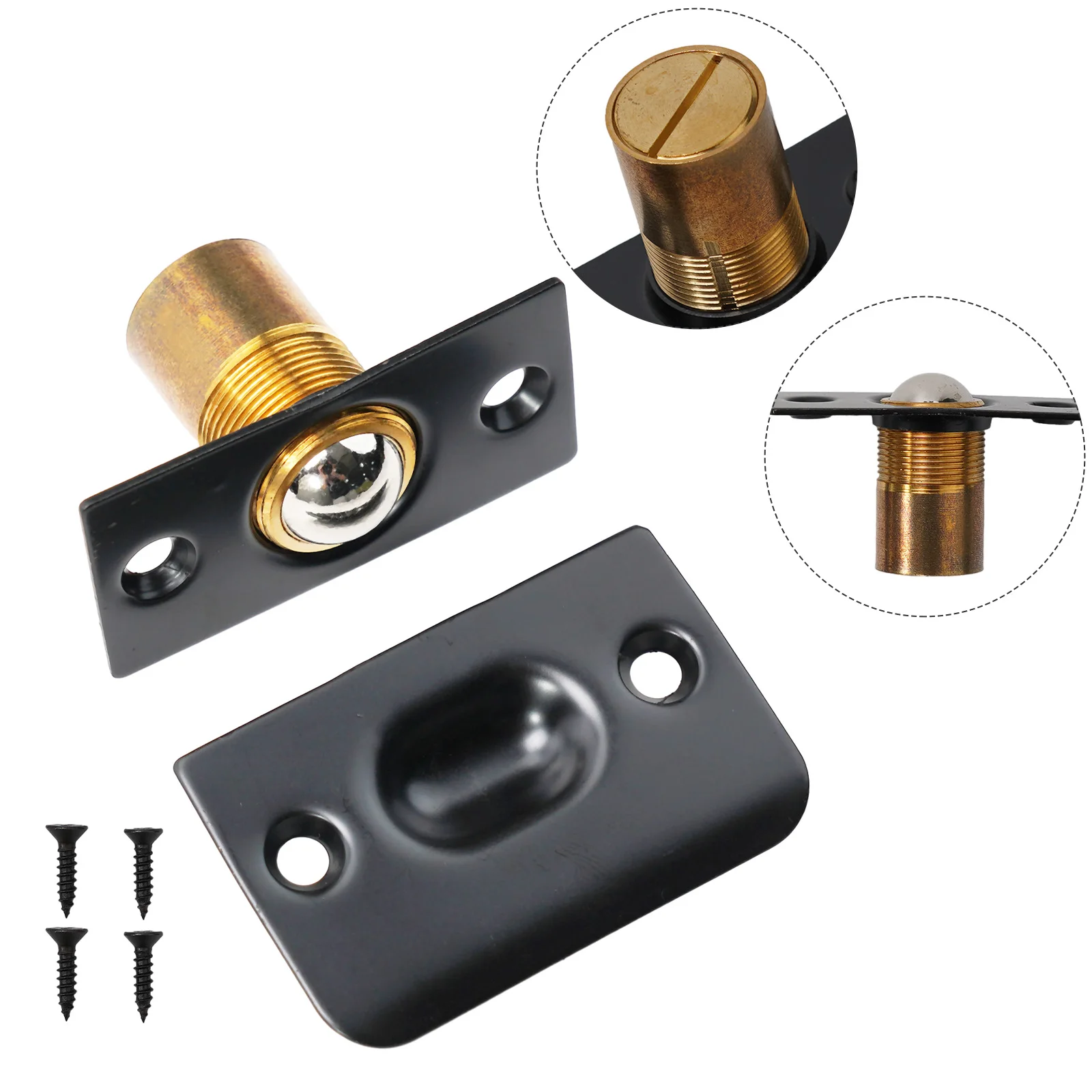 Latch Door Catch Parts Adjustable Door Replacement Spring Catch Lock With 4x Screws Accessories Fittings Internal