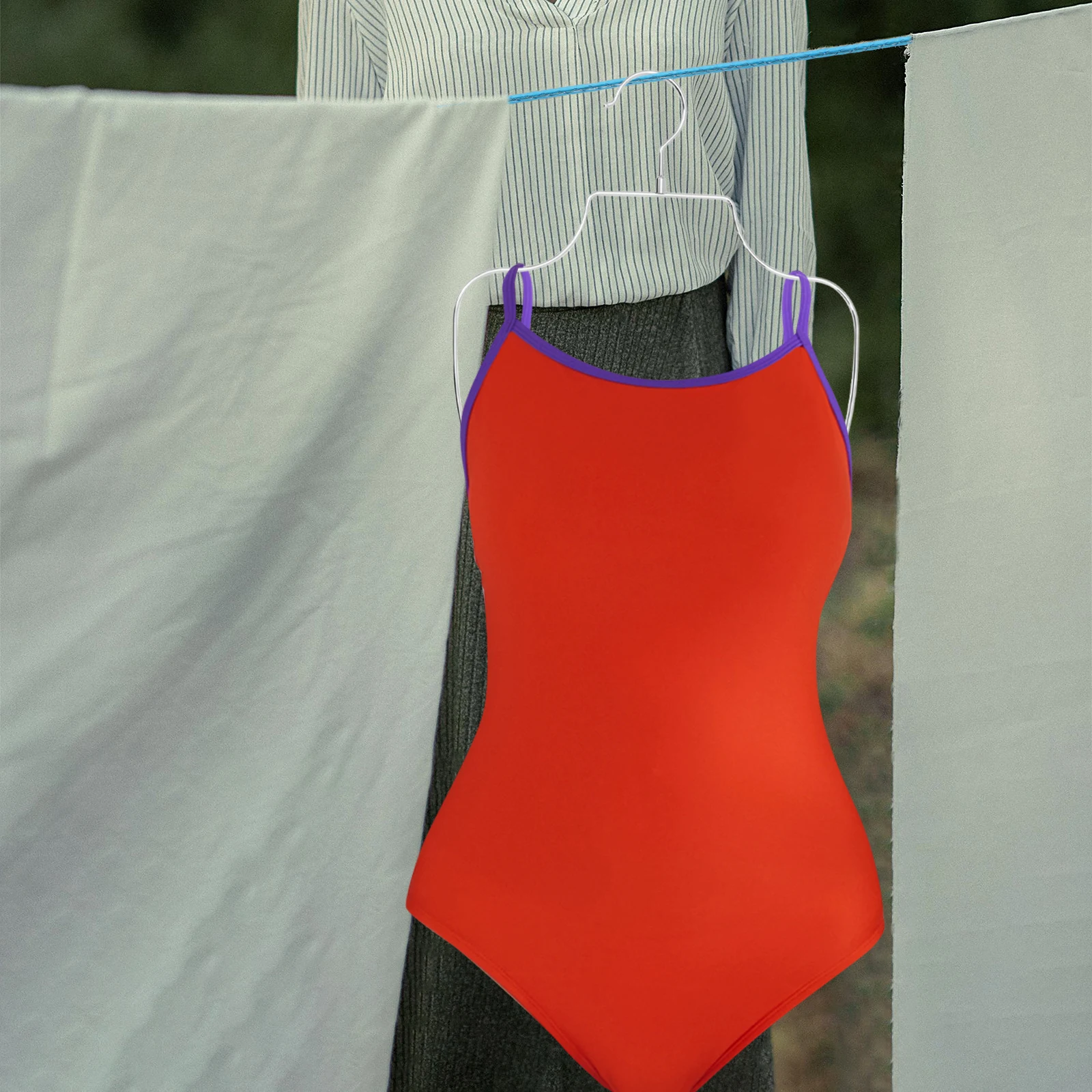 

2Pcs Metal Wire Swimwear Hanger Bikini Display Rack Foldable Lingerie Holder Clothes Drying Organizer Swimsuit Hanger