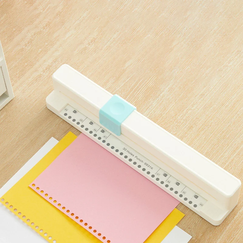 Punching Machine 30 Hole Document Collar Notebook Punching Machine Manual Diy A4 Punching Machine Office School Supplies-A12I