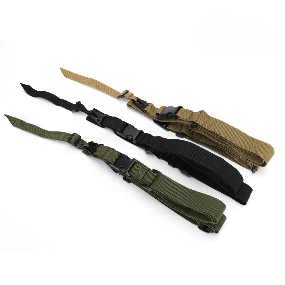 Correa táctica de 3 puntos para pistola, correa de hombro con bungee ajustable, hebilla metálica QD para accesorios de caza