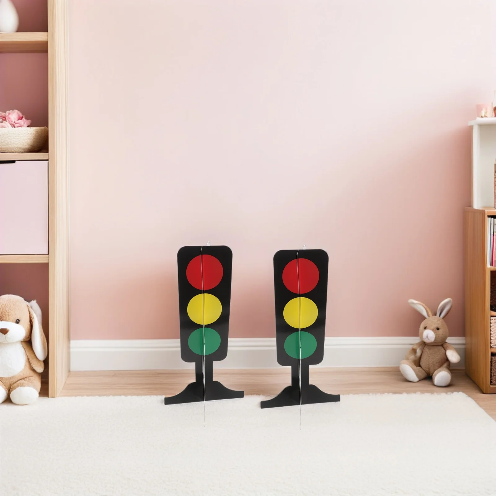 Centros de mesa de cartón 3D para semáforo, decoraciones para fiestas de carreras, accesorios para fotos de cumpleaños, suministros de transporte, 5 uds.