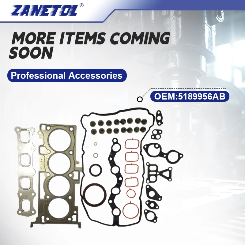 

Комплект прокладок головки блока цилиндров ZANETOL для CHRYSLER 200 2011–2014 для JEEP COMPASS 2007–16 5189956 АБ Р 8004168 AC R 8004168 АБ 05189956 АБ