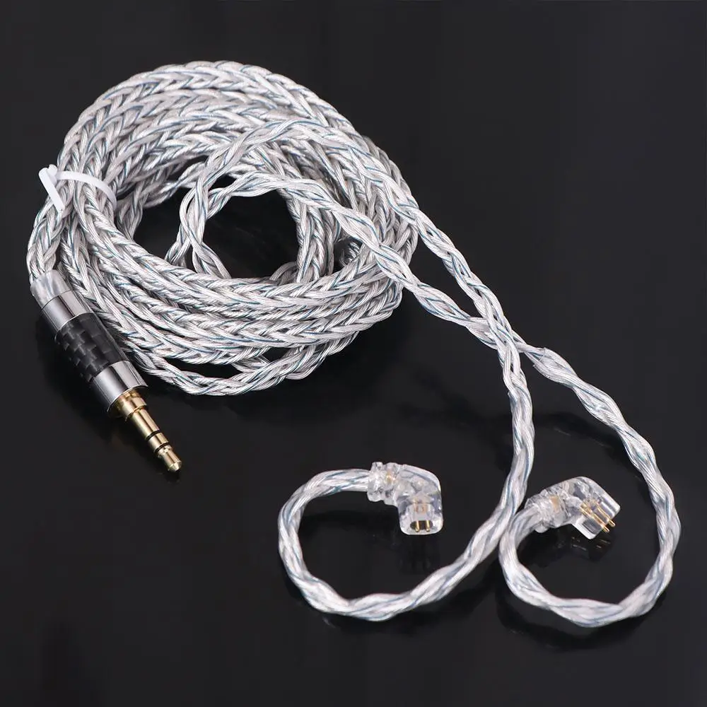 

784 Cores KZ Earphones Cable Uparade Cable Silver Plated KZ Headphone Cord Portable Audio Replacement Headset Wire KZ