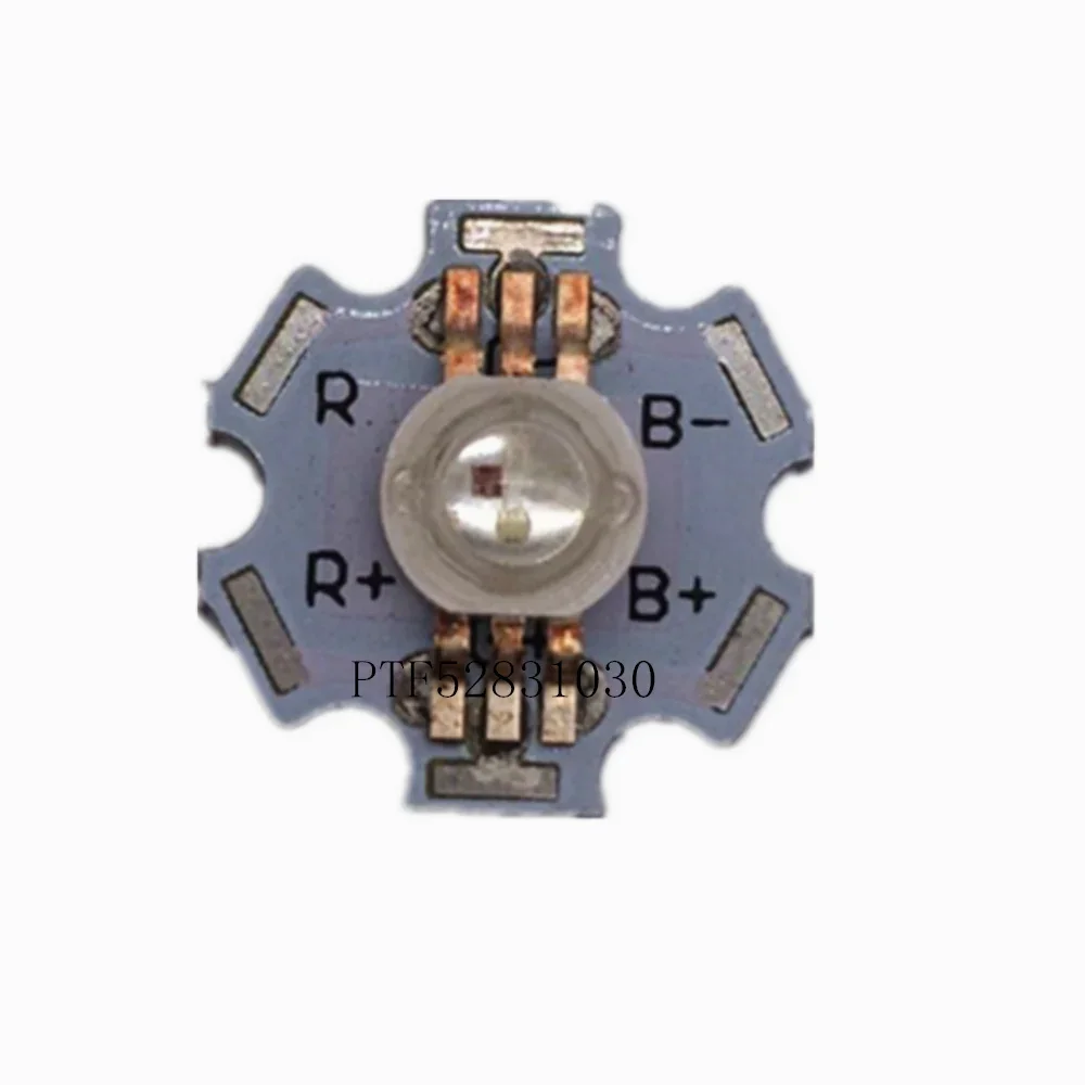 10pcs 3W RGB cor 6pin LED chip peça de lâmpada de luz LED com base de estrela de 20 mm