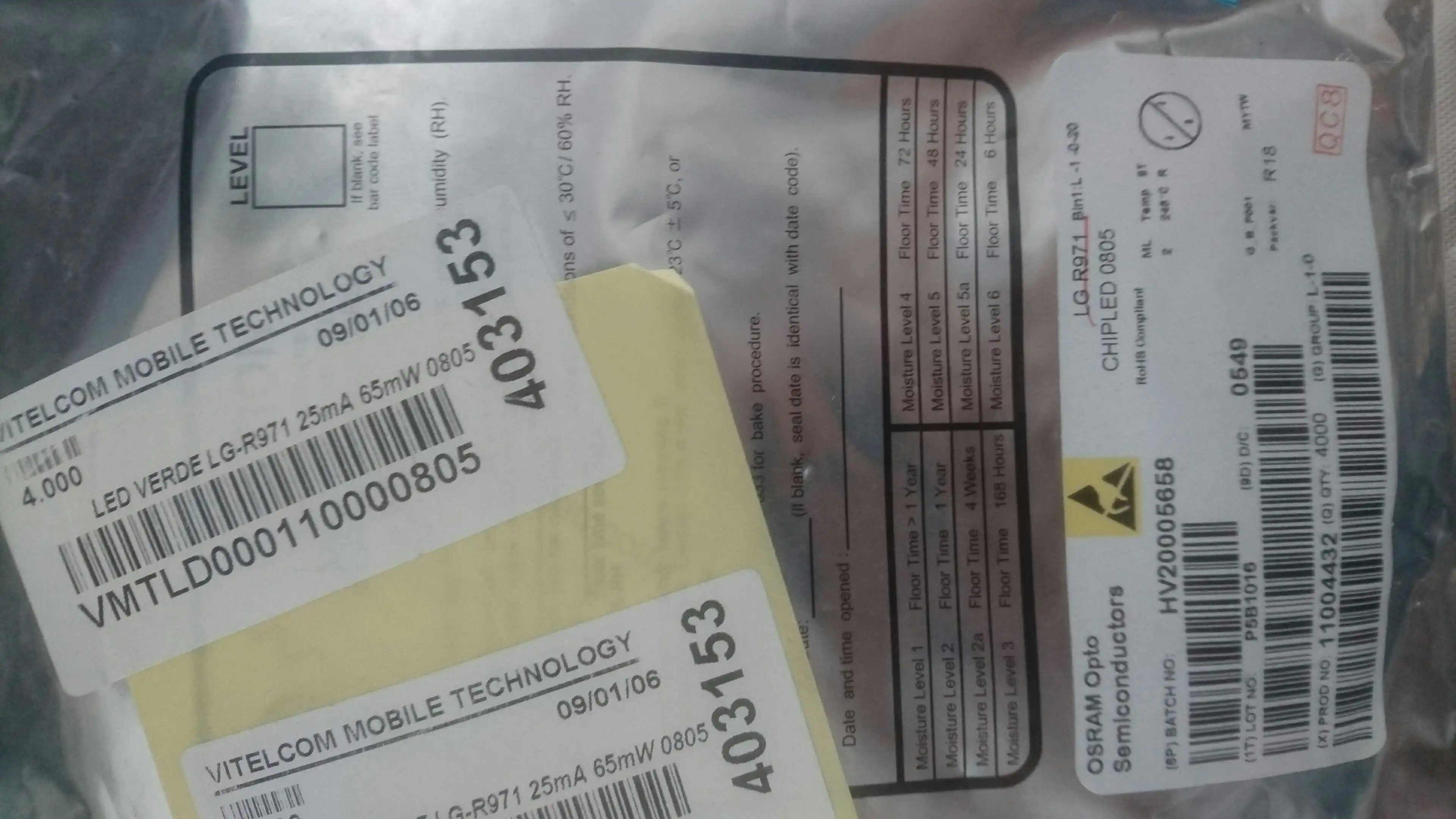 50 STÜCK/CHIPLED 0805 gelbgrün LG R971 Nebeltyp Highlight LED original echt