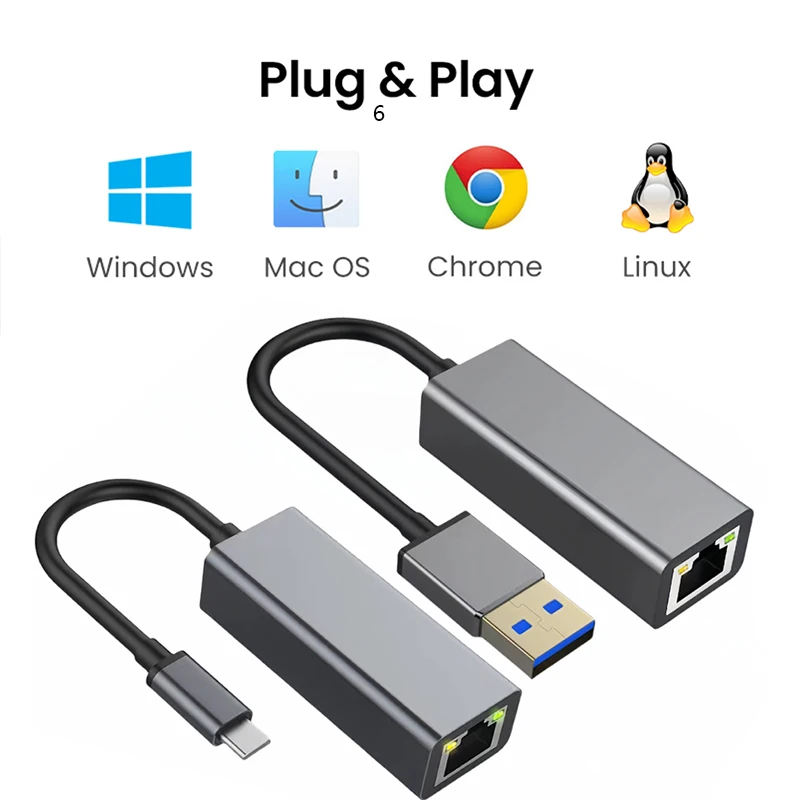 100/1000 Mbit/s Ethernet-Adapter USB 3.0 Typ C RJ45 verkabelte Netzwerkkarte für PC Laptop Desktop USB Gigabit RJ45 Lan Internetkabel