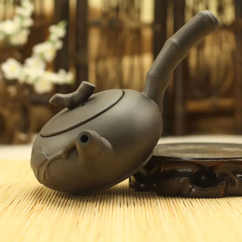 

Китайский Исин Цзыша глиняная керамика чайник бамбуковый дизайн фиолетовый глиняный горшок поделки